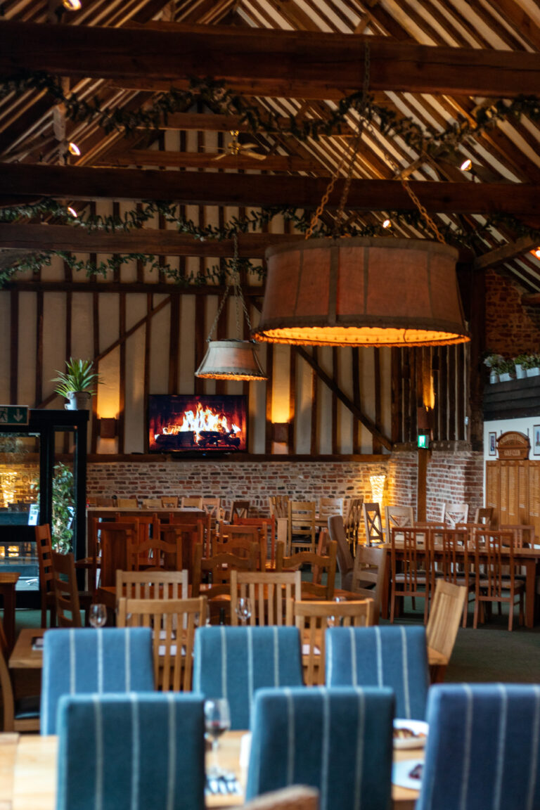 inside the barn